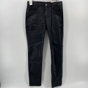 NEW Loft Modern Skinny Jeans Black Denim Zippers 4/27